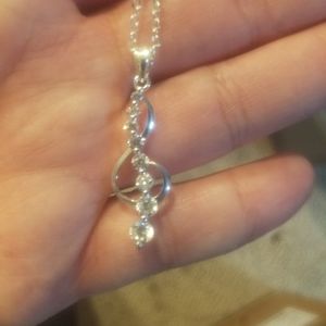 Sterling silver music note necklace